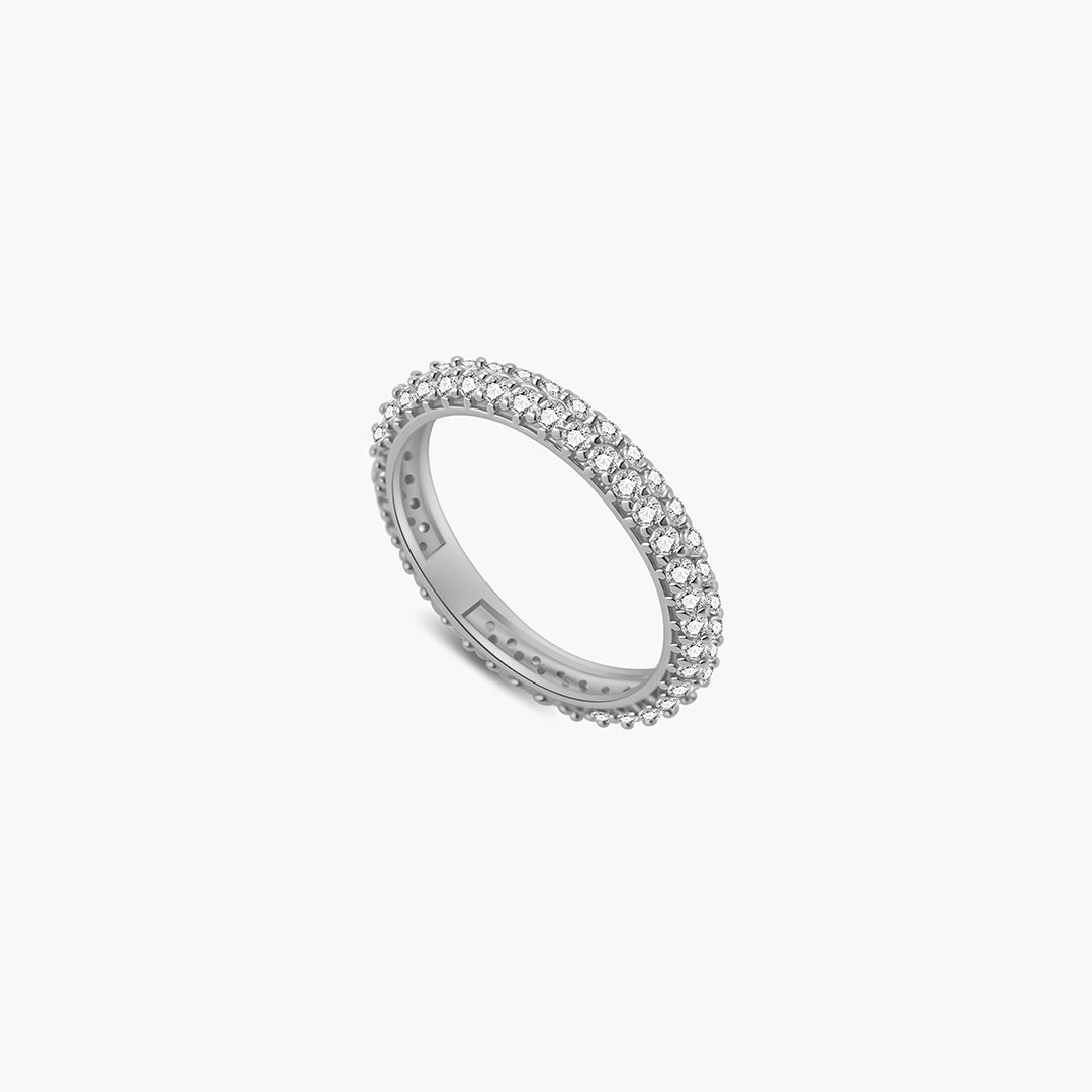 Soraya Krone-Kante Rhinestone Band Ring