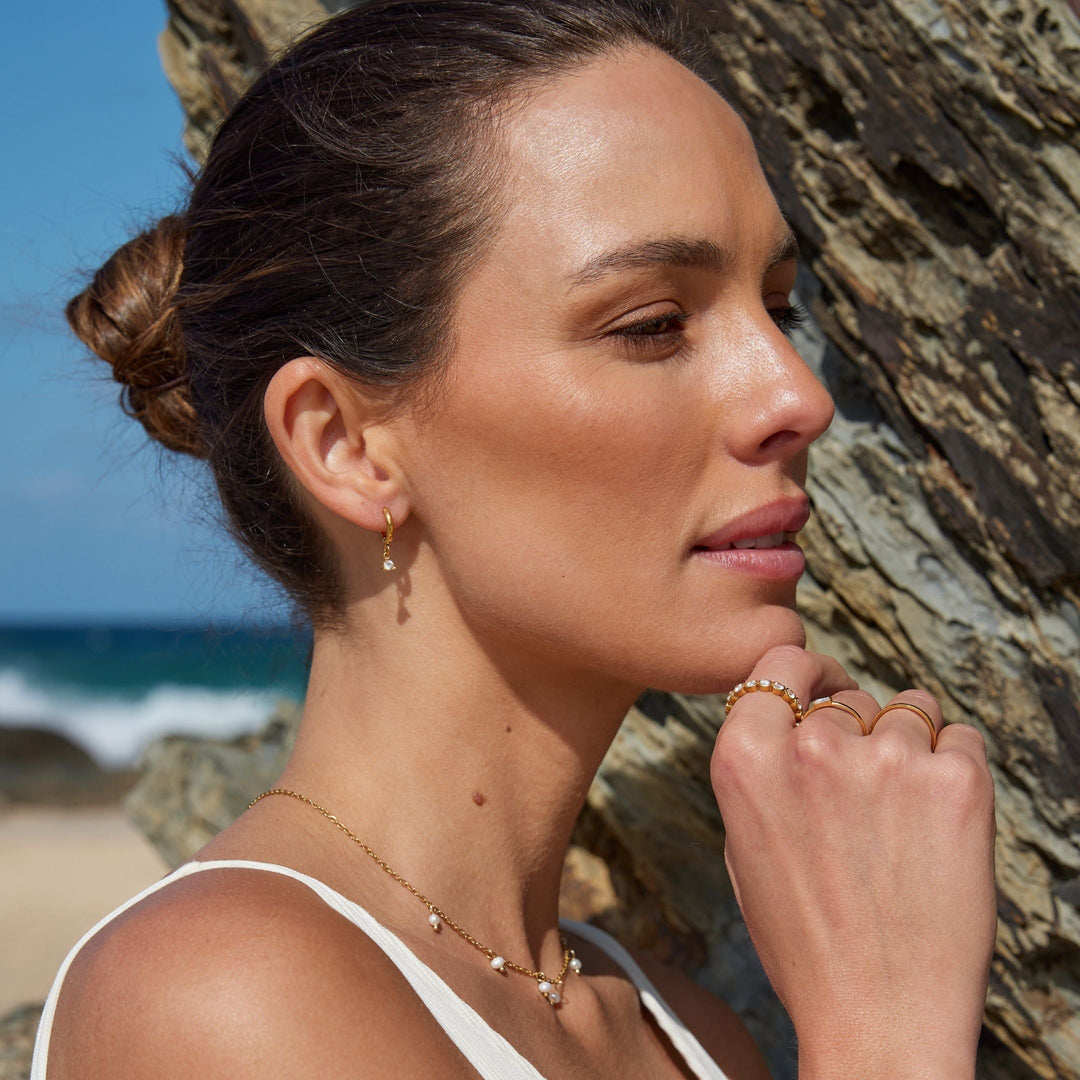 Glitzernde Tropfenohrringe