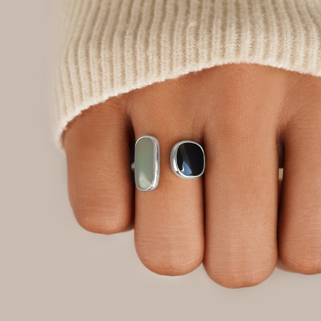 Aquamarin Wickelring aus Silber