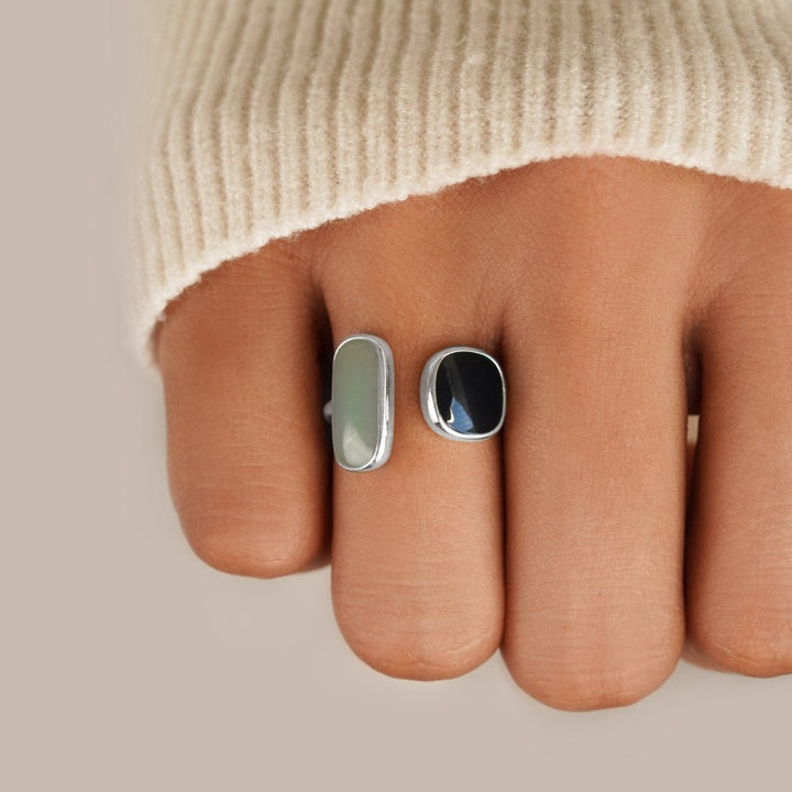 Aquamarin Wickelring aus Silber