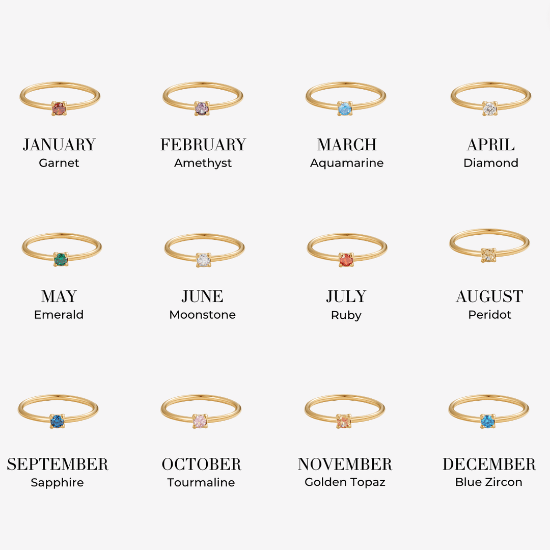 Geburtsstein 18K Goldringe