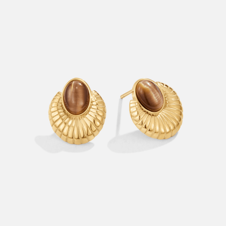Bohemia Gold Tiger Eye Ohrringe