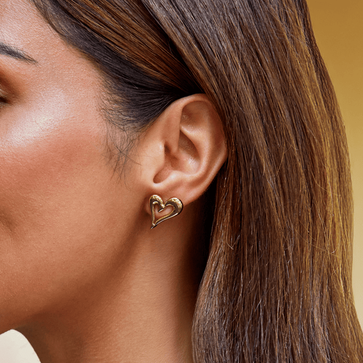 Celine Gold Herz Ohrstecker