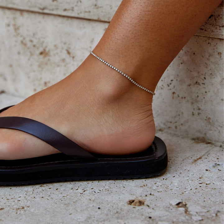 Cordelia Gold Tennis Fußkette