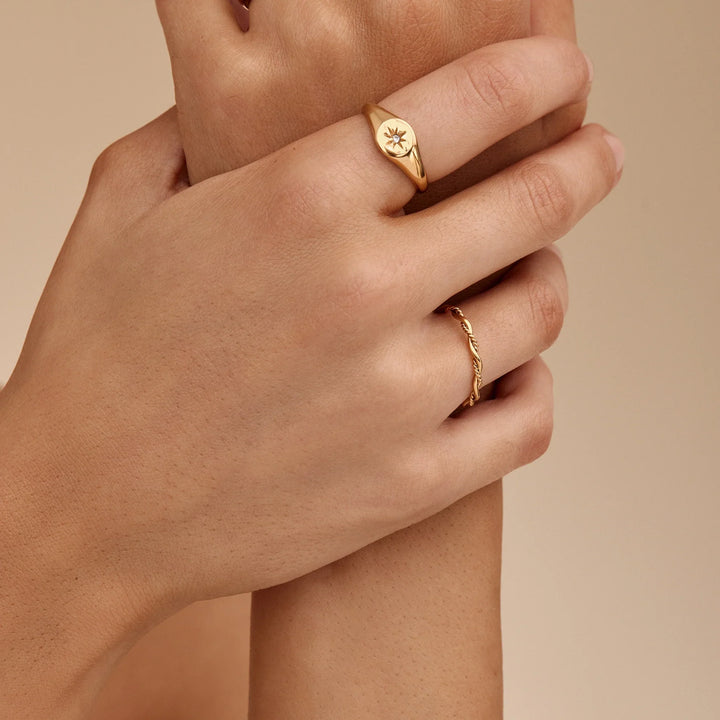 Zierlicher Doppel-Twist-Ring