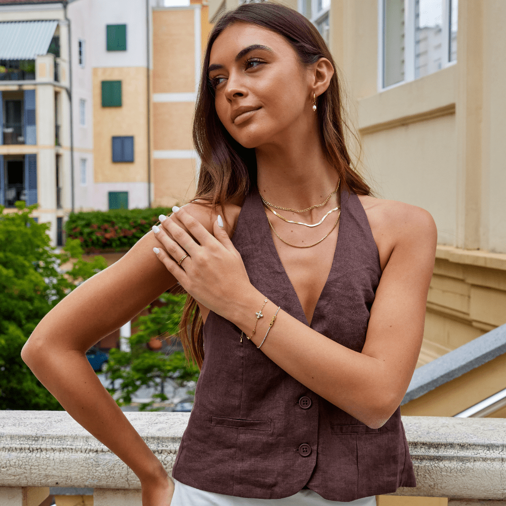 Vierblättriger Kleeblatt-Kristallarmband