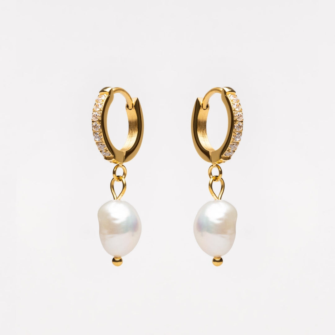 Frischwasser-Perlen-Hoop-Ohrringe