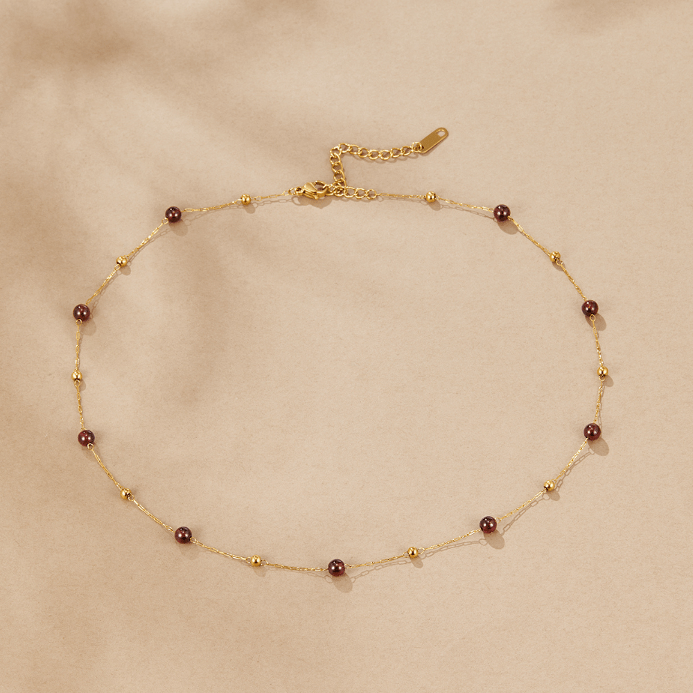 Granat Weinrot Perlenkette