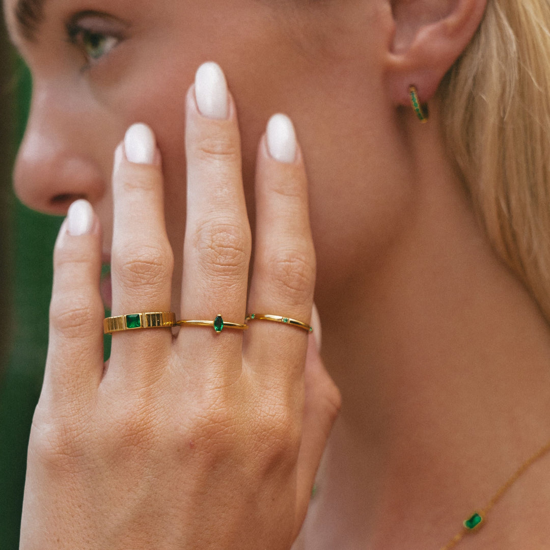 Chunky Smaragd Ring