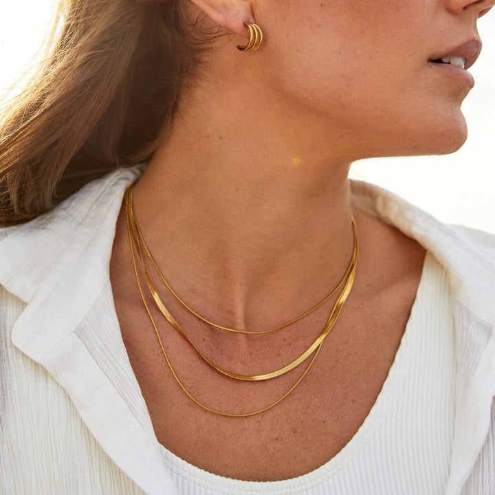 Goldene Mehrschichtige Kette Halskette