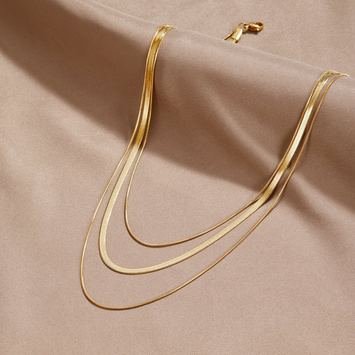Goldene Mehrschichtige Kette Halskette