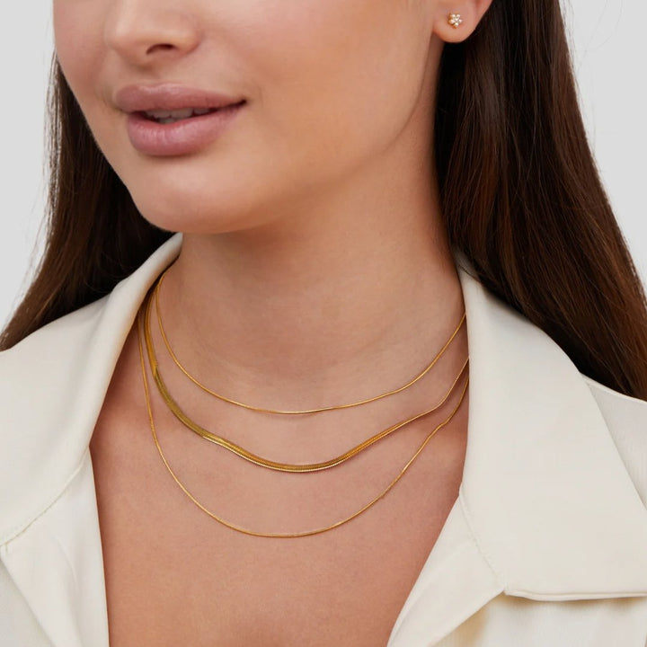 Goldene Mehrschichtige Kette Halskette