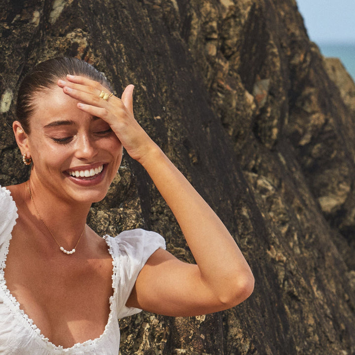 Zarte Süßwasserperlenkette