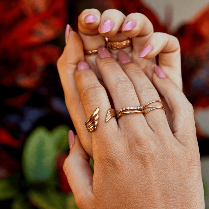 Goldene Engel Flügel Wickelring