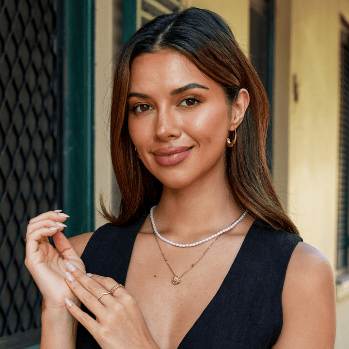 Goldene Rose Anhänger Halskette