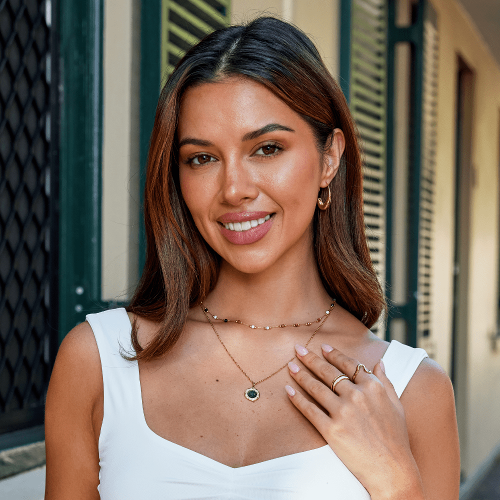 Grünes Aventurin-Münz-Halsband