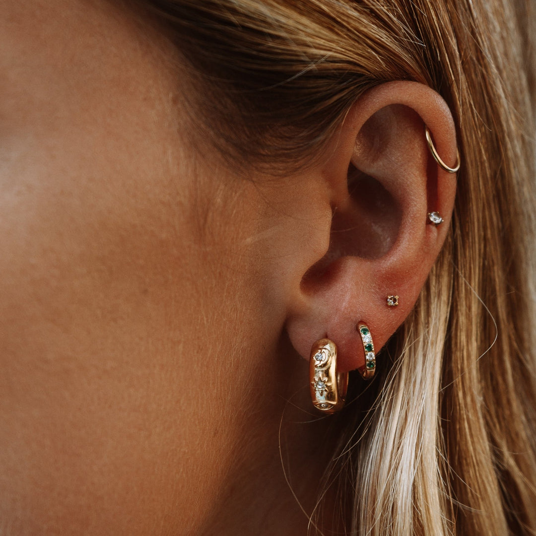 Oasis Grüne Creolen Ohrringe