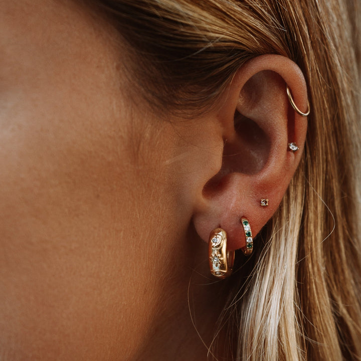 Oasis Grüne Creolen Ohrringe