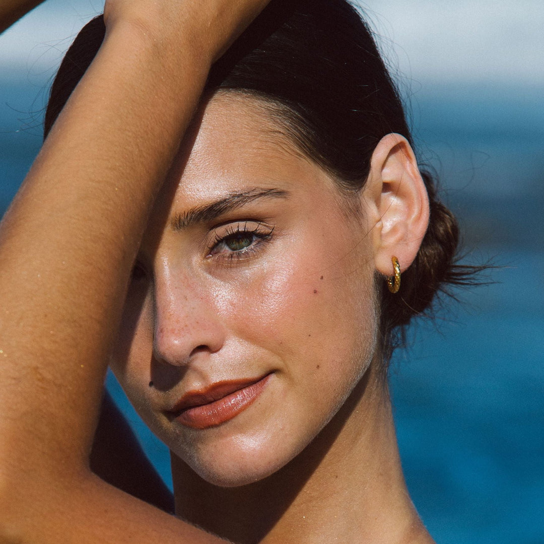 Gehämmerte Creolen Ohrringe