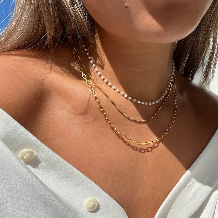 Dreifache Topas-Halskette