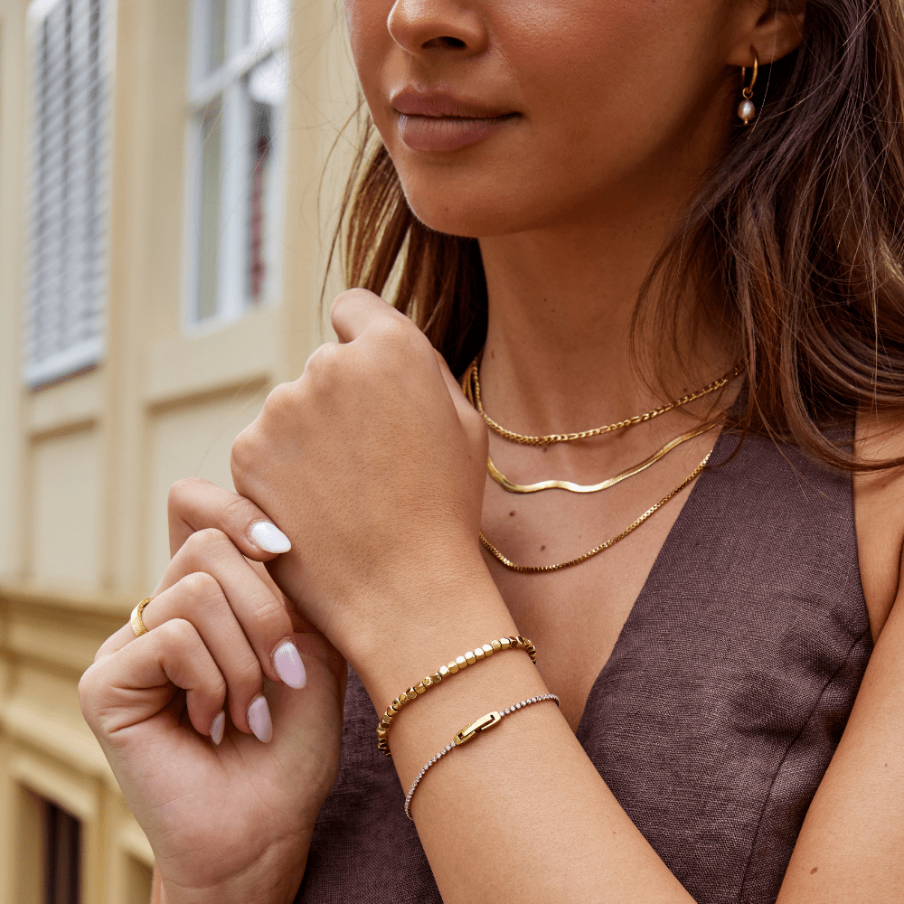 Lexi 18K Gold Würfelarmband