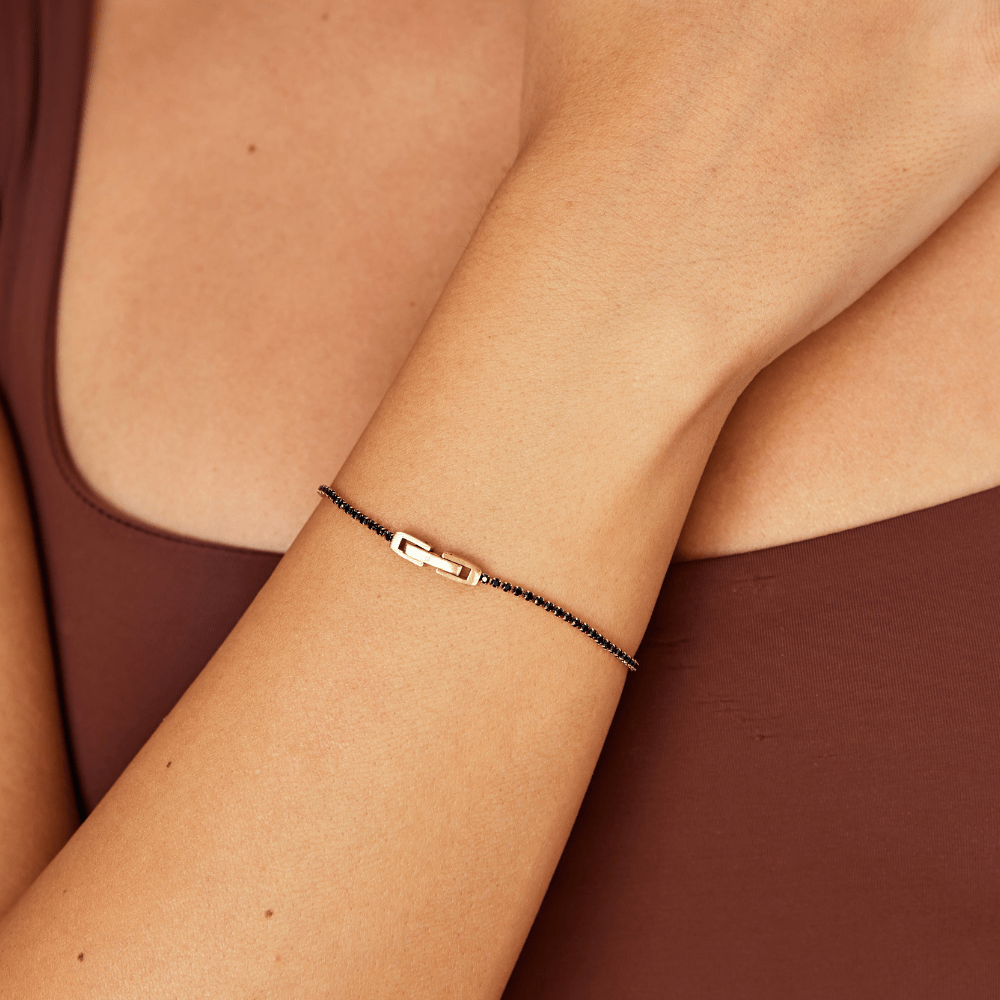 Mitternachts-Schwarzes Kristallarmband