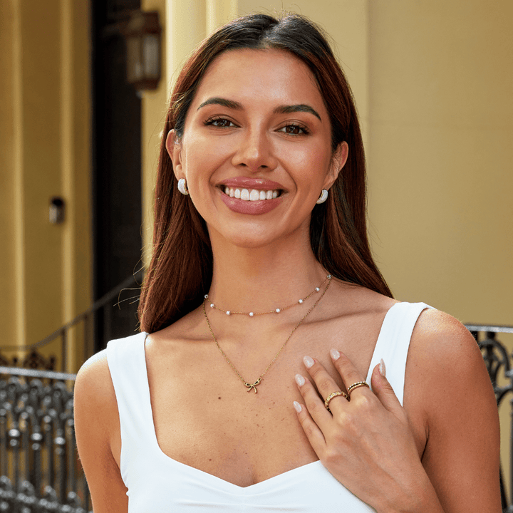 Mutterperl-Semi-Hoop-Ohrringe