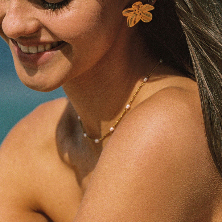 Zarte Goldperlen Choker