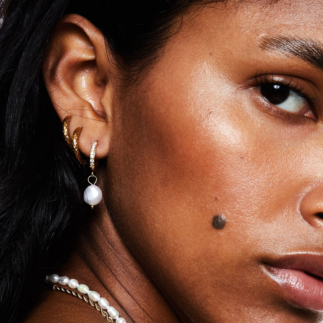 Frischwasser-Perlen-Hoop-Ohrringe