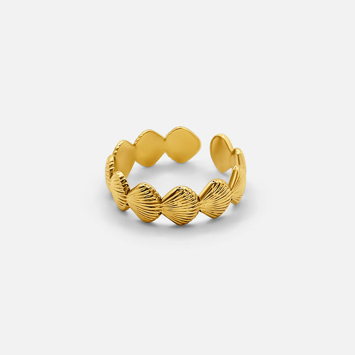 VERSTELLBARES MUSCHEL-STAPELRING - GOLD
