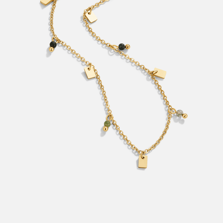 Tara Gold Quadrat Tropfen Halskette