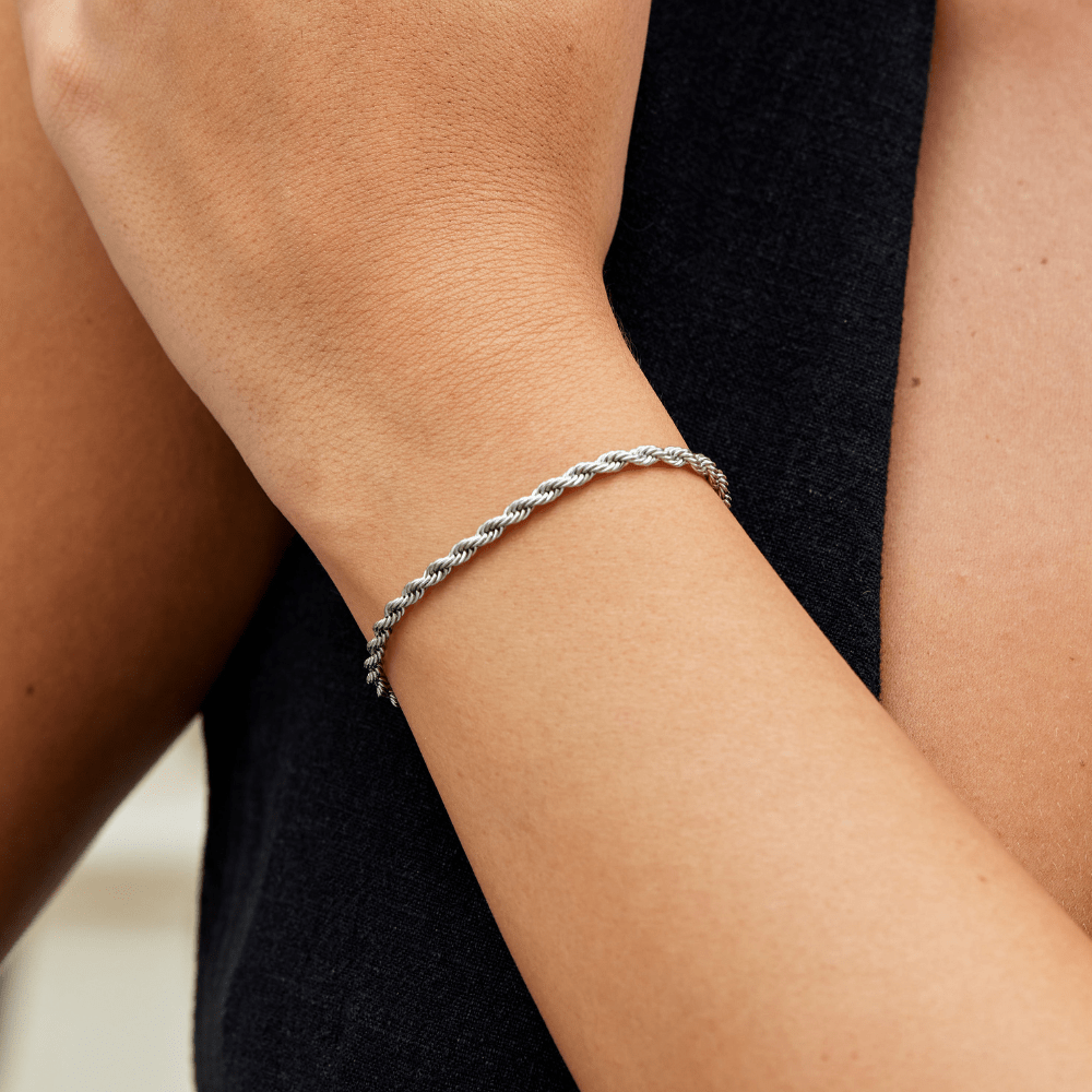 Verdrehte Kettenarmband aus Silber