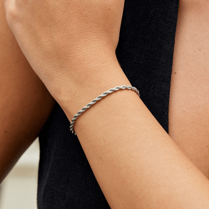Verdrehte Kettenarmband aus Silber