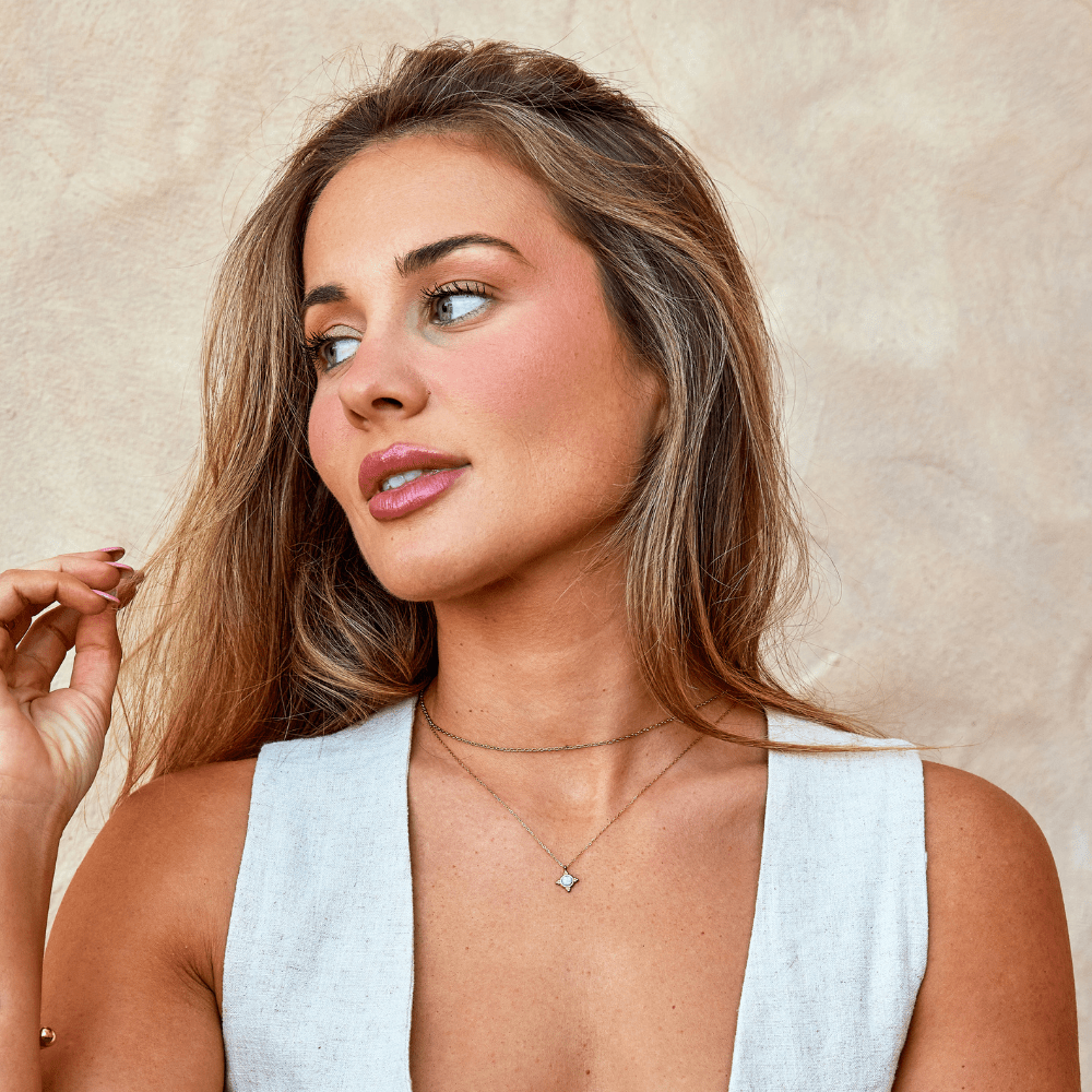 Vintage Blau Opal Anhänger Halskette