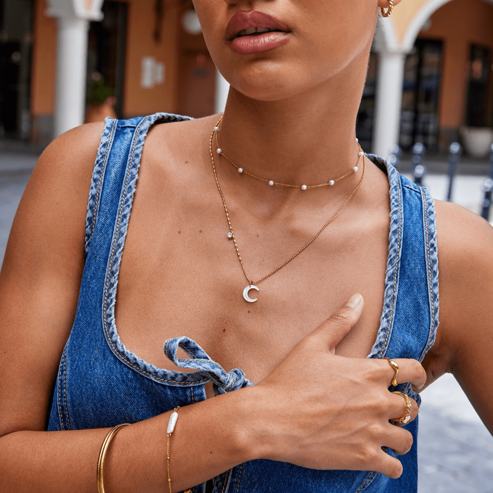 Weißer Halbmond Anhänger