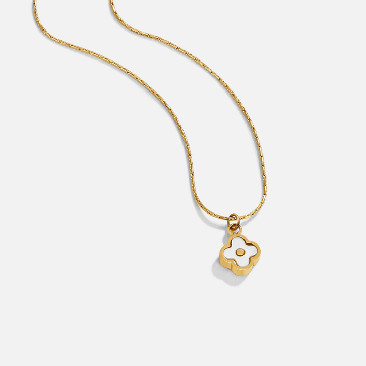 Weißes Blumenanhänger-Halskette