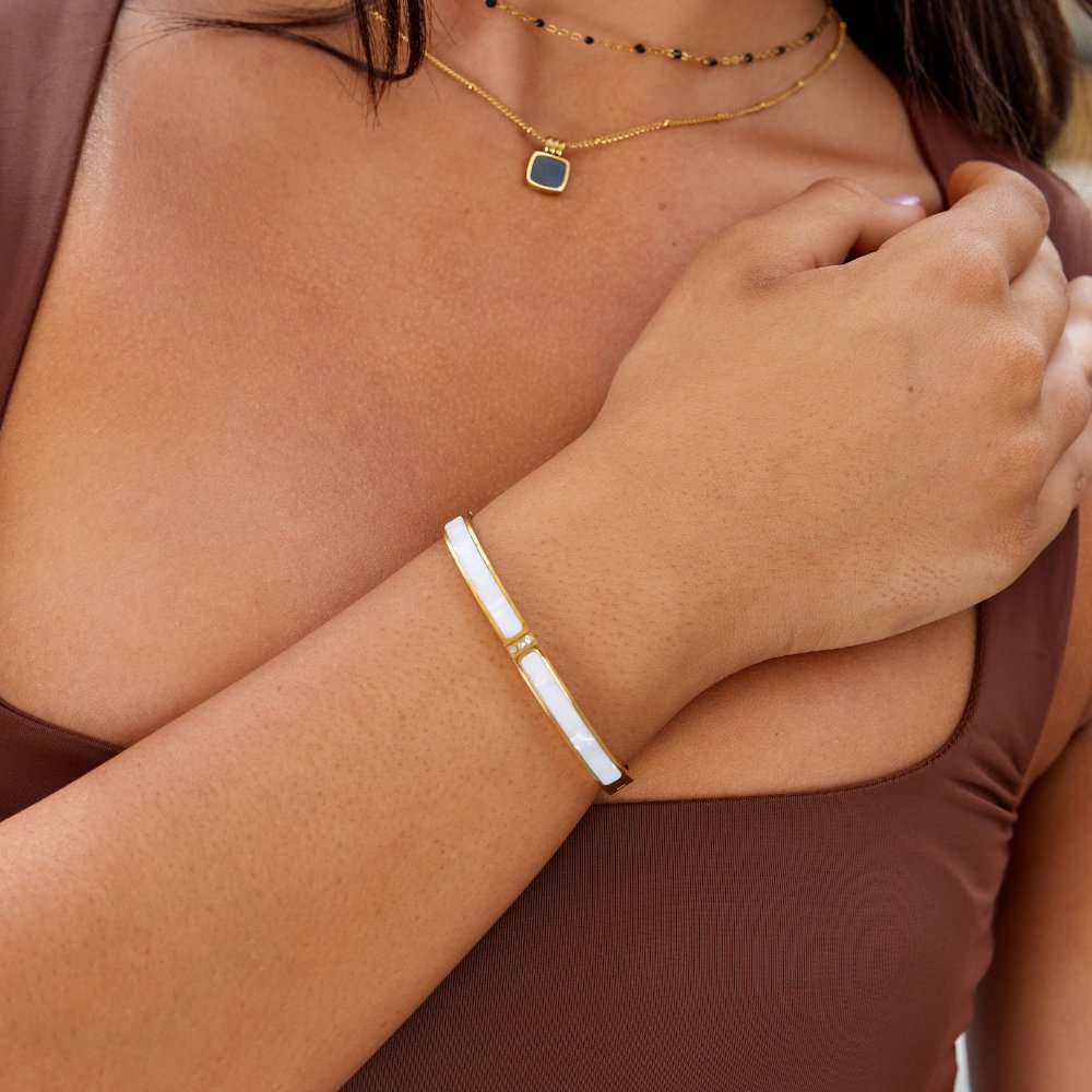 Weißes Sahara Gold Armband