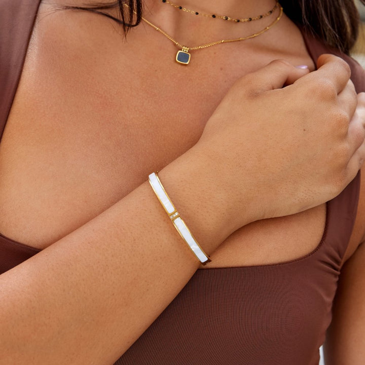 Weißes Sahara Gold Armband