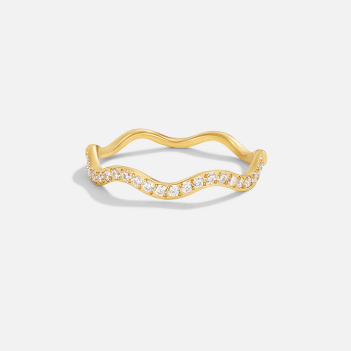 Zenya Kristall- und Goldwellenring