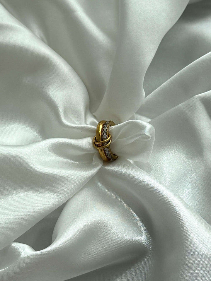 Aeliana Stapelring mit funkelndem Band