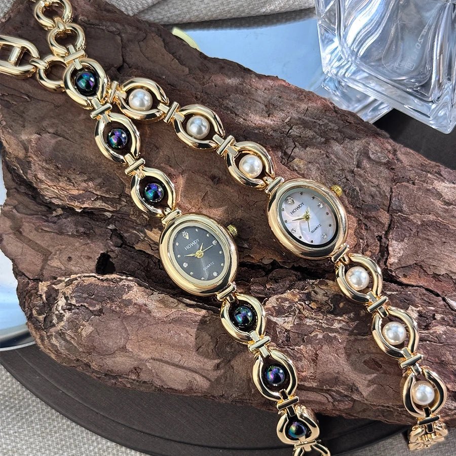 Aubrielle Damenuhr - Elegante Quarzuhr mit Strass-Zifferblatt und seidiger Textur für Damen