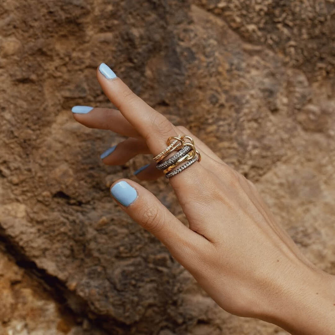 Aurélie Strahlender Zirkonia Fünf-gestapelter Ring