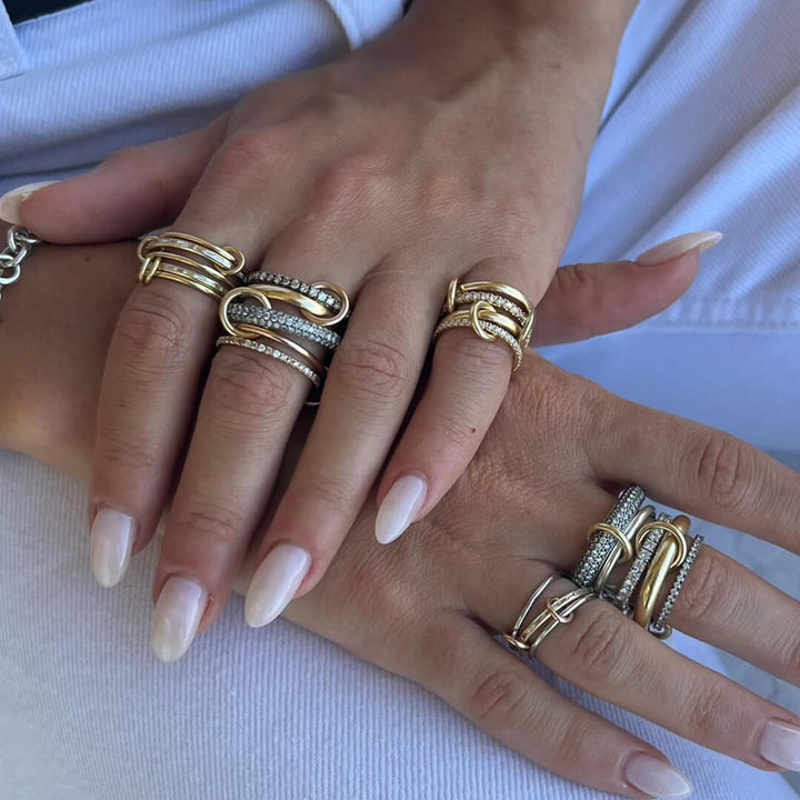 Aurélie Strahlender Zirkonia Fünf-gestapelter Ring