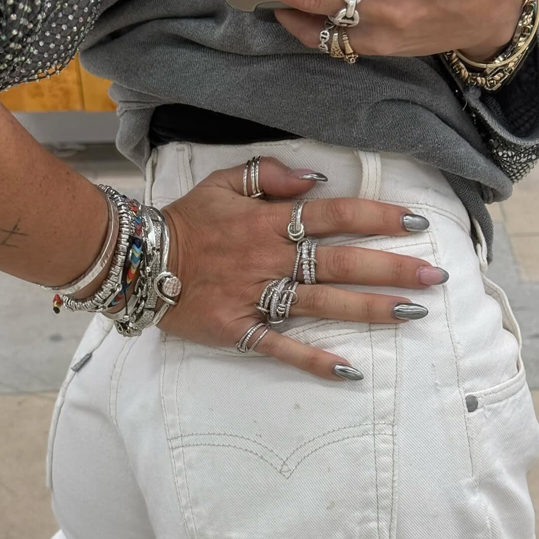 Aurélie Strahlender Zirkonia Fünf-gestapelter Ring