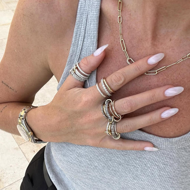 Aurélie Strahlender Zirkonia Fünf-gestapelter Ring