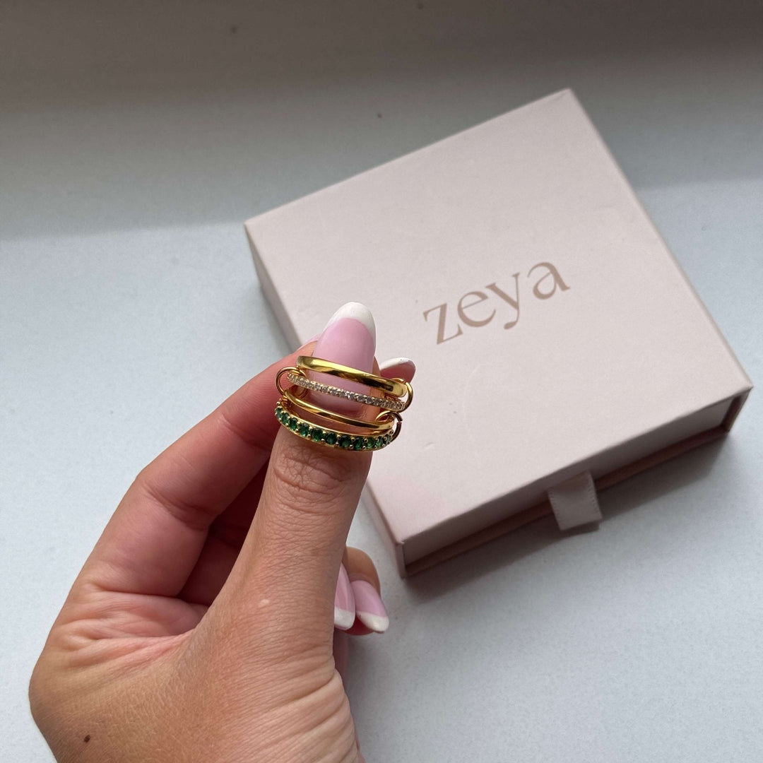 Dana Smaragd Rhinestone Stapelring