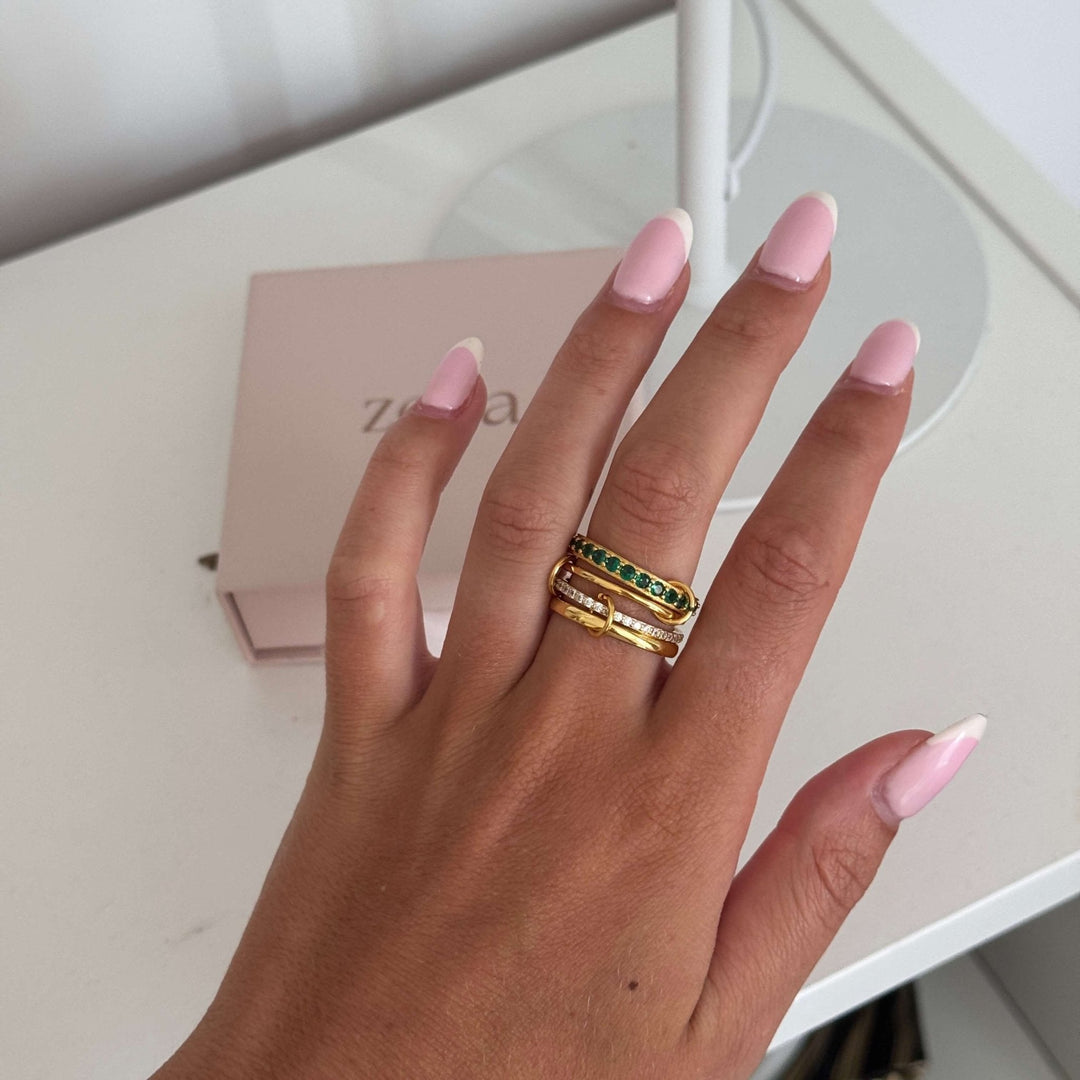 Dana Smaragd Rhinestone Stapelring