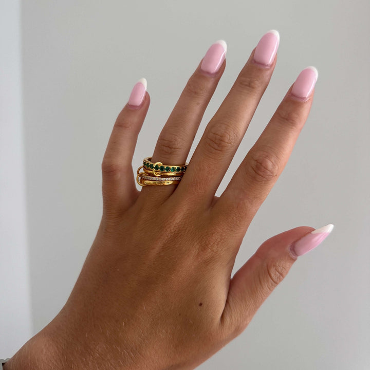 Dana Smaragd Rhinestone Stapelring