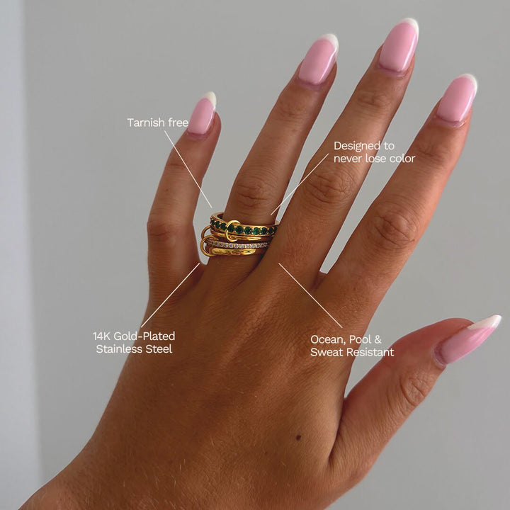 Dana Smaragd Rhinestone Stapelring