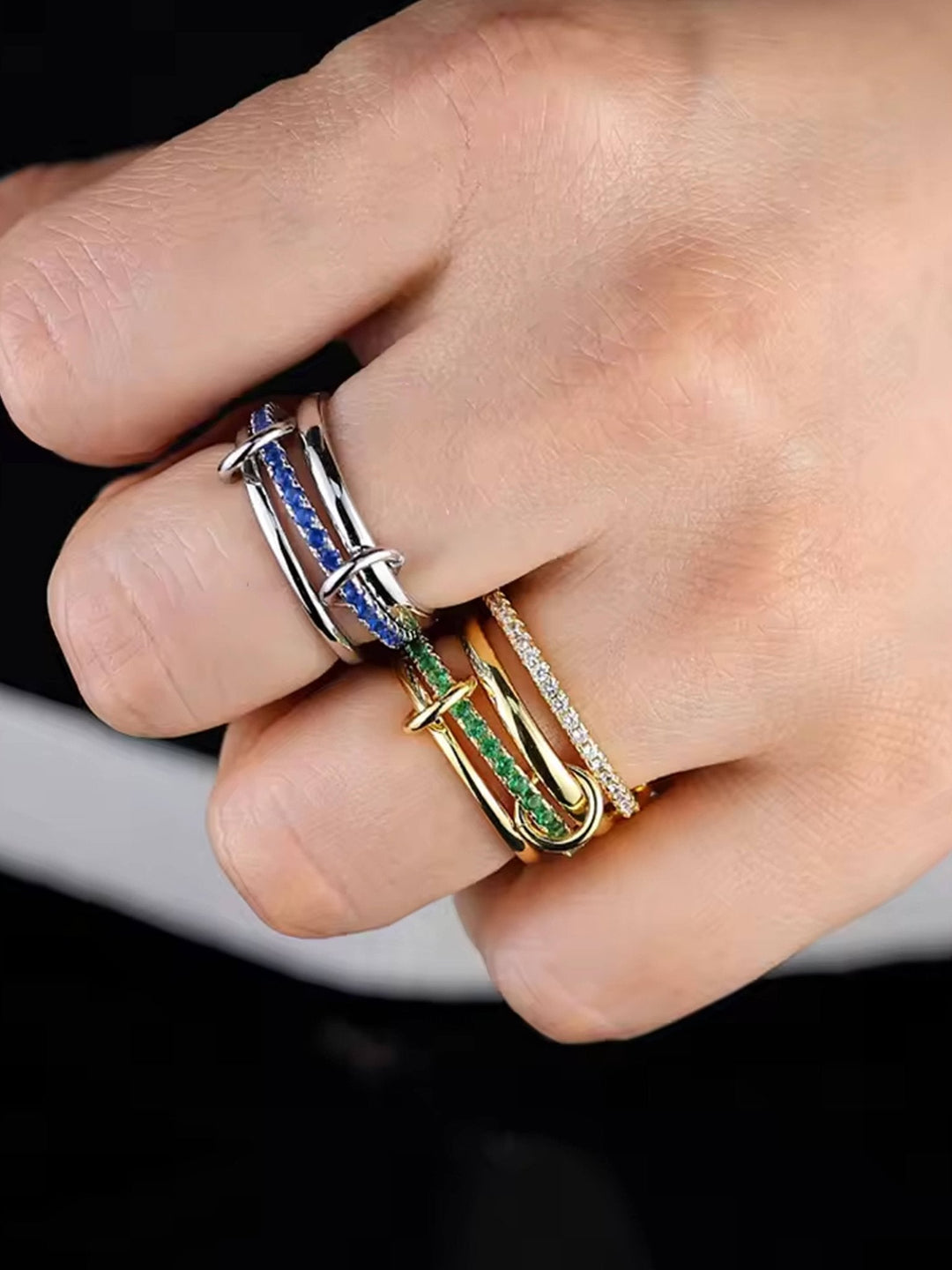 Dana Smaragd Rhinestone Stapelring